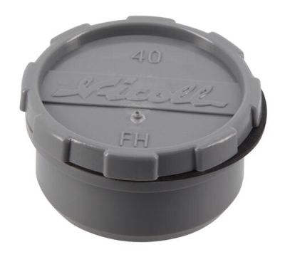 Tampon de visite avec bouchon, Ø 40 mm, mâle-femelle, à coller, gris, en PVC NICOLL - FH