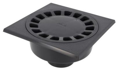 Siphon de cour, emboîture extérieure verticale, platine 20x20 cm anthracite NICOLL - SC756