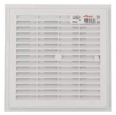 Grille d'aération carrée blanche à fermeture, avec moustiquaire, 223x223 NICOLL - F214