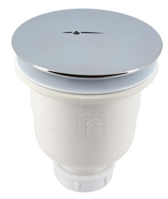 Bonde receveur de douche, Ø 90 mm, sortie verticale Ø 40 capot ABS chromé NICOLL - 0205110