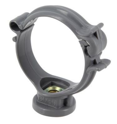 Collier monobloc en polypropylène Ø40 insert métallique clipsage manuel - NICOLL - CM40