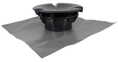 Chapeau aéraulique avec collerette 60 x 60 cm Ø160 anthracite - NICOLL - VXE16A