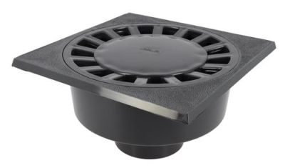 Siphon de cour 25x25 sortie Ø 90/100 couleur gris 250x250 SC1009 - NICOLL
