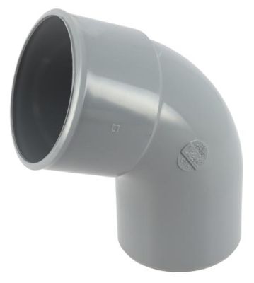 Coude Ø 75 mm, mâle-femelle à 67°30, à coller, gris, en PVC NICOLL - CP6