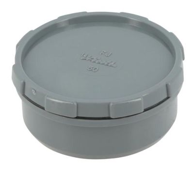 Tampon de visite avec bouchon, Ø 50 mm, mâle-femelle, à coller, gris, en PVC NICOLL - FJ