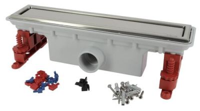 Caniveau douche 390 mm Ø 40 avec grille réversible - NICOLL - SICAN40R