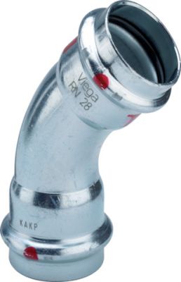 Prestabo-Coude 45° avec SC-Contur acier non galvanisé modèle 1126 15 - VIEGA - 558260