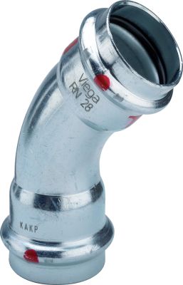 Prestabo-Coude 45° avec SC-Contur acier non galvanisé modèle 1126 18 - VIEGA - 558277