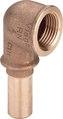 Sanpress-Coude à emboîter 90° bronze silicium modèle 2214.3 15 Rp - VIEGA - 308001