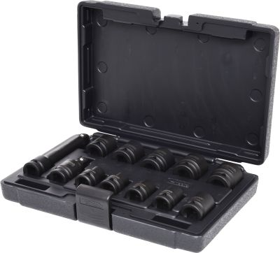 Coffret de douilles à chocs 6 pans 1/2'' - 10 douilles, cardan, rallonge- 12pcs - KS TOOLS - 515.0112