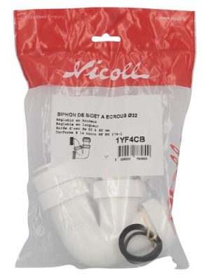 Siphon bidet réglable Ø 32 pvc-c blanc - NICOLL - 1YF4CB