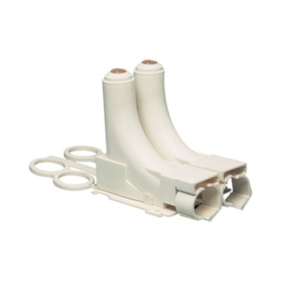 Sortie de dalle Double avec guide-tubes et clips de maintien