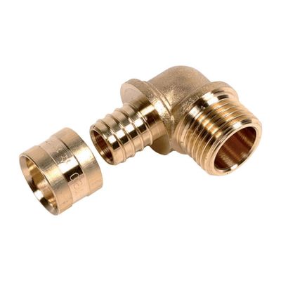 Coude Mâle 1/2"-PER Ø 10x12 mm Raccord à glissement laiton SERTIGLISS - CM212