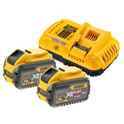 Pack 2 batteries XR FLEXVOLT 18V/54V 12Ah/4Ah Li-Ion + chargeur rapide