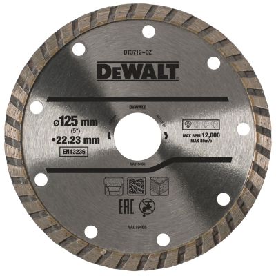 Disque turbo pour matériaux de construction/béton 125x22.2mm