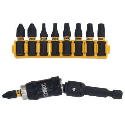 Porte-embouts pivotant à 20° + Embouts de vissage Impact Torsion Ph2 x 2, Pz2 x 2, Pz3 x 2, T15, T30, Pl6