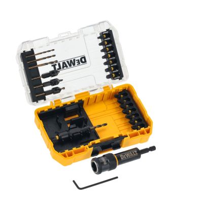 Coffret ToughCase Tourn&Visse : 1 adaptateur - Mèche et fraise à chanfreiner : No.6-8-10-12 (1 de chaque) - Mèche pilote : No 6-8-10 (1 de chaque) -