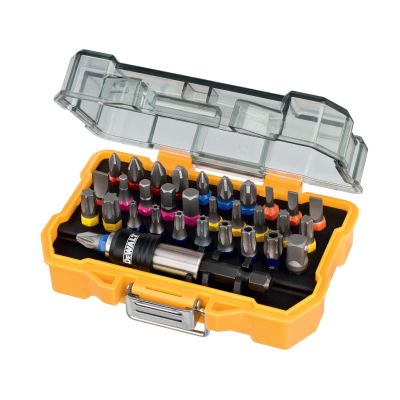 Coffret de 32 pièces avec embouts 25mm: Pz1x1, Pz2x2, Pz3x1,Ph1x1, Ph2x2, Ph3x1, Pl3x1, Pl4x1, Pl5x1, Pl6.5x1, T10x1, T15x1, T20x1, T25x1, T27x1, T30x