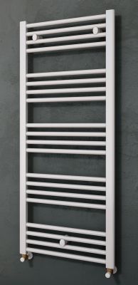 MAHANA Droit Mixte 600X1775 Acier BlancSèche-Serviette 858W + kit élec 750W
