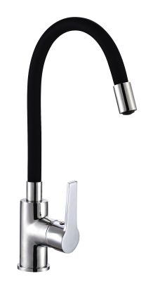 Mitigeur évier. Bec haut modulable de forme Type C3 Chromé/Noir - THEWA - MPL13FLEXNE