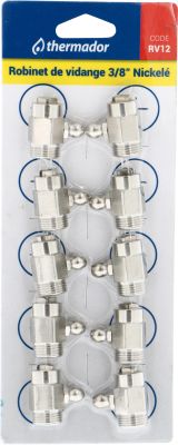 Robinet de purge à bec -3/8"M avec joint10 bar 100°C