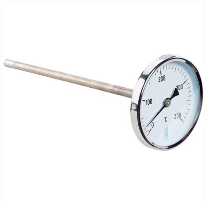 Thermomètre pour gaz et fumées plage de 0 à 500°c, Cadran 80 mm, Sonde 150 mm (avec gaine) - THERMADOR - TGAZ