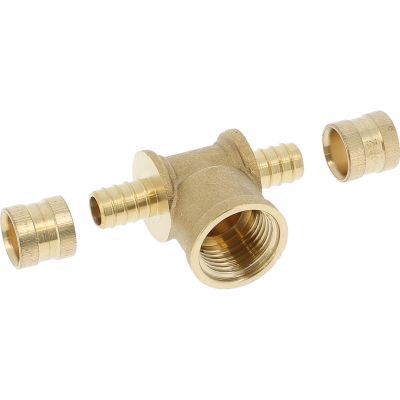 Té Femelle 1/2" - PER Ø 13x16 mm Raccord à glissement laiton SERTIGLISS - TF216