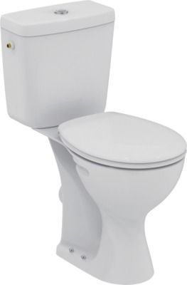 Pack WC surélevé 70x38,5 cm NF NOE en porcelaine vitrifiée blanc - PORCHER - E905701