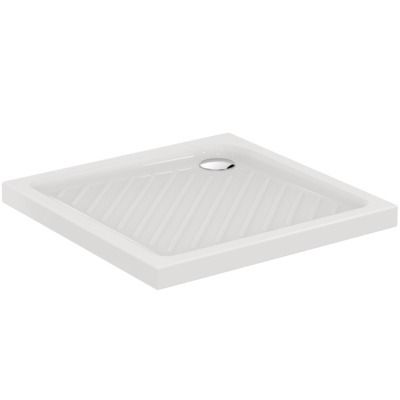 Receveur carré NF à poser 90 x 90 cm ULYSSE+ en grès fin blanc PORCHER - P329301