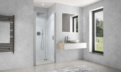 Paroi de douche pivotante repliable CARIBA CIPIL L100 H2M argent v.clair ROTH - 1403040204