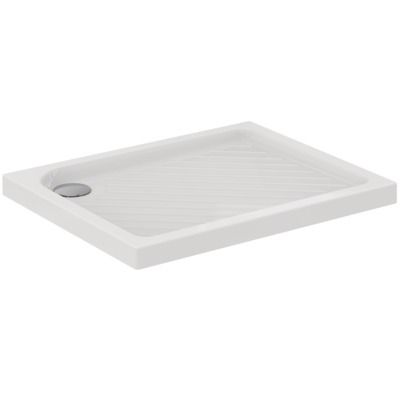 Receveur rectangulaire NF à poser 100 x 80 cm ULYSSE+ en grès fin blanc PORCHER - P329101