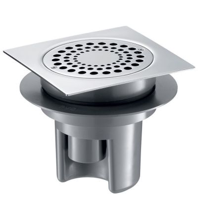 Siphon sol dur 150x150 - H. régl. sortie intégrée Ø40 DELABIE - 683001