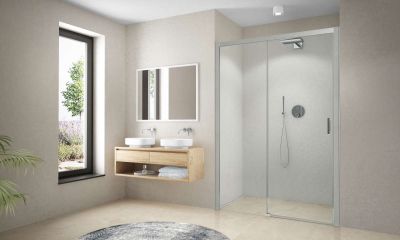 Paroi de douche coulissante CARIBA CID2L L135 H2M argent v.clair ETC ROTH - 1403040137