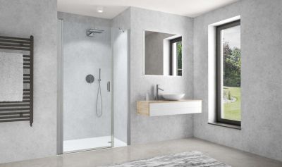 Paroi de douche fixe CARIBA CIFXO L43 H2M argent v.clair ETC ROTH - 1403040235