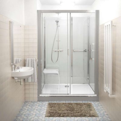 Cabine de douche VINATA COMFORT haute en niche 1660x677 blanc v.clair ROTH - 1416000377