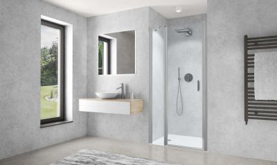 Paroi de douche pivotante CARIBA CIPIF L110 H2M argent v.clair ETC ROTH - 1403040198