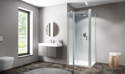 Paroi de douche fixe CARIBA CIFXP L35 H2M argent v.clair ETC ROTH - 1403040165