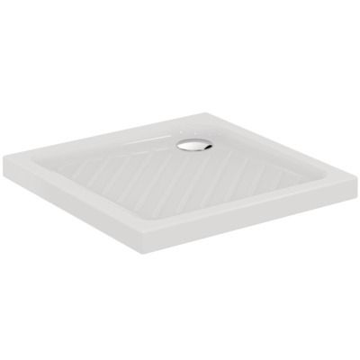 Receveur carré NF à poser 80 x 80 cm ULYSSE+ en grès fin blanc PORCHER - P329401