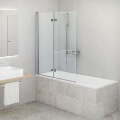 Paroi de baignoire repliable CARIBA CI2PL L100 H1.5M argent v.clair ETC ROTH - 1403040256