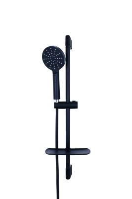 ensemble BARRE NOIR 70cm ø22mm,3jetsø12cm ac,flex.1m75pvc,tablette,noir DOMAO - 1103310
