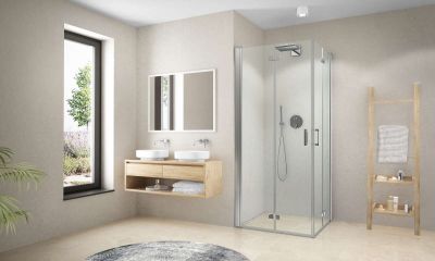 Paroi de douche pivotante repliable CARIBA CI2CR L90 H2M argent v.clair ROTH - 1403040250