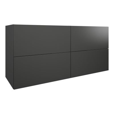 MSV 4T 136 cm pour plan double graphite mat mélaminé poignée profile - DOMAO - DOM214