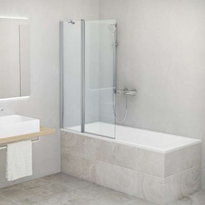 Paroi de baignoire pivotante CARIBA CIBAF L110 H1.5M argent v.clair ETC ROTH - 1403040255