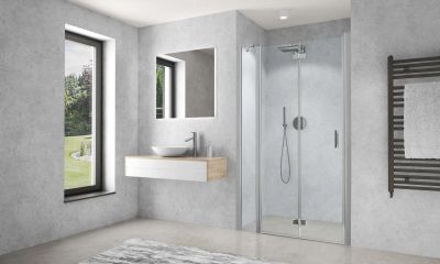 Paroi de douche pivotante repliable CARIBA CIRFL L110 H2M argent v.clair ROTH - 1403040223