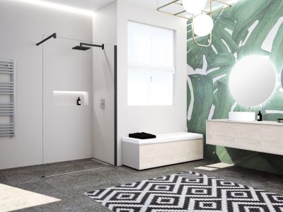 Douche A l'italienne H 120 extensibilite CM TRANSPARENT NOIR - DOMAO - ALGKH120-1H