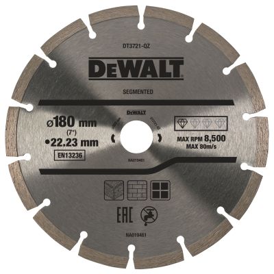 Disque fritté segmenté pour matériaux de construction/béton 180x22.2mm - DEWALT - DT3721