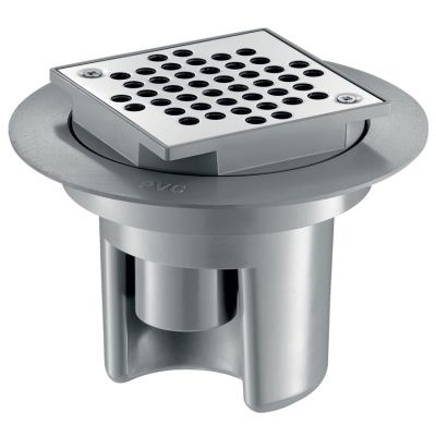 Siphon sol dur 100x100 - H. régl. sortie intégrée Ø40 DELABIE - 682001