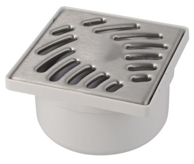 Siphonnette sortie verticale avec grille inox carrée 10x10 mm NICOLL - SIHJ10I