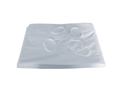 Rideaux de douche 2000x1800 anneaux plastique blanc pvc bas coupé - PELLET - 804182
