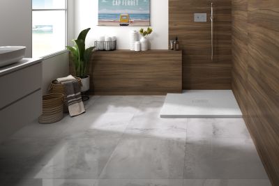 Receveur KINEDO Kinerock Evo 90x90 blanc assortie et bonde extra-plate - RD9003
